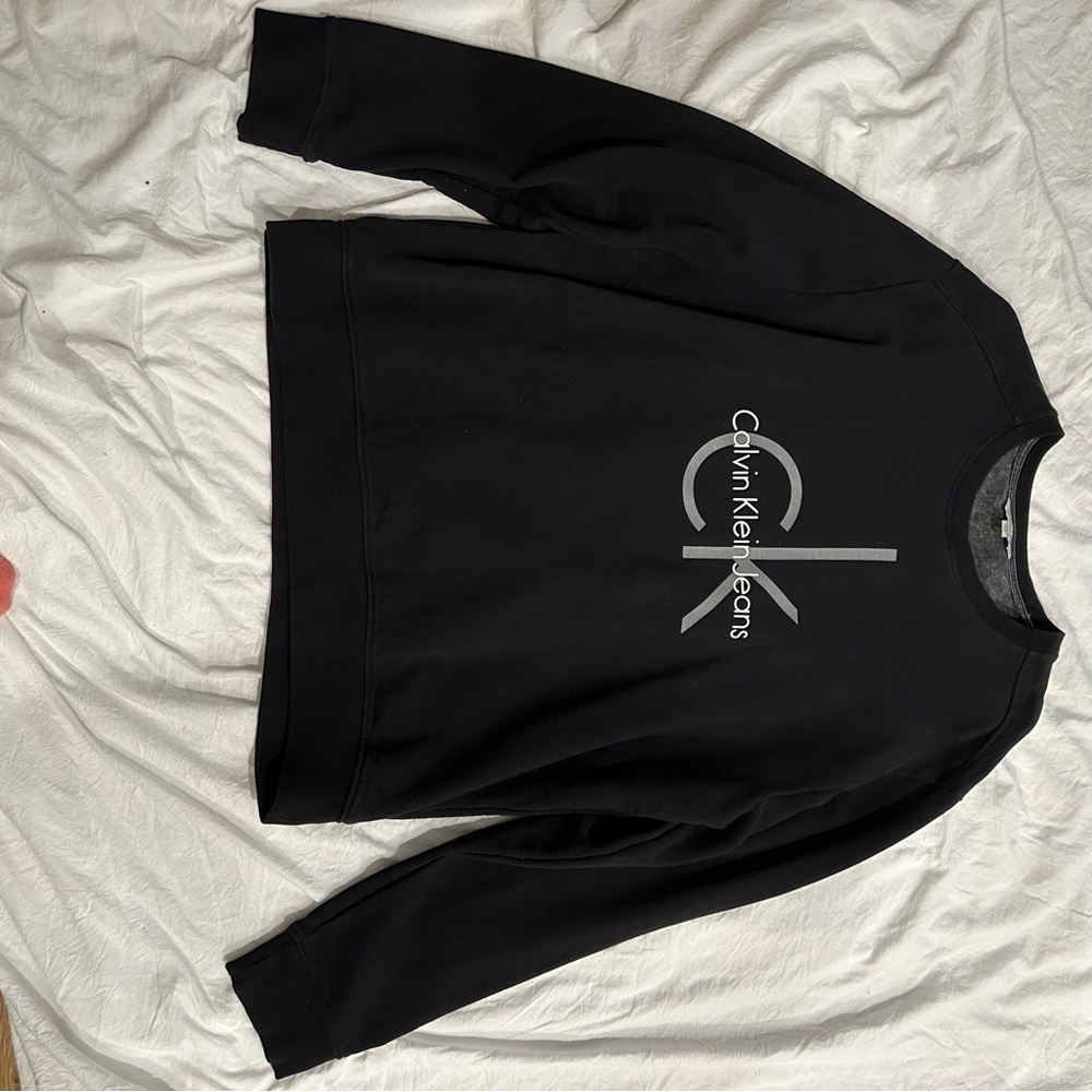 Calvin Klein Jeans Black Crewneck Sweater Minimalist Design